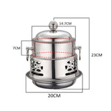 NNEAGS 4X Stainless Steel Mini Asian Buffet Hot Pot Single Person Shabu Alcohol Stove Burner with Lid