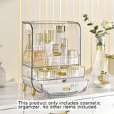 NNEAGS 2X 3 Tier Transparent Multifunctional Countertop Cosmetic Storage Makeup Perfume Skincare Display Stand Shelf Drawer Type Organiser