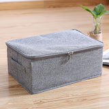 NNEAGS 2X Grey Small Portable Double Zipper Storage Box Moisture Proof Clothes Basket Foldable Home Organiser