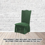 NNEAGS Dark Green Chair Cover Seat Protector with Ruffle Skirt Stretch Slipcover Wedding Party Home Decor