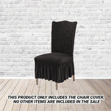 NNEAGS 2X Black Chair Cover Seat Protector with Ruffle Skirt Stretch Slipcover Wedding Party Home Decor