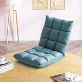 NNEAGS 2X Green Lounge Floor Recliner Adjustable Gaming Sofa Bed Foldable Indoor Outdoor Backrest Seat Home Office Decor