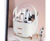 NNEAGS 2X 29cm White Countertop Makeup Cosmetic Storage Organiser Skincare Holder Jewelry Storage Box with Handle
