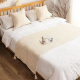 NNEAGS 1.8m Bed Vintage Scarf Runner Bedding Tail Pad Flag For Home Hotel Set of 3