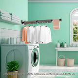 NNEAGS 127.5cm Wall-Mounted Clothing Dry Rack Retractable Space-Saving Foldable Hanger
