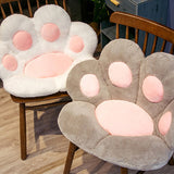 NNEAGS 2X Grey Paw Shape Cushion Warm Lazy Sofa Decorative Pillow Backseat Plush Mat Home Decor