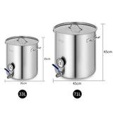 NNEAGS Stainless Steel Brewery Pot 33L 71L With Beer Valve 35CM 45CM