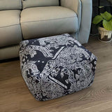NNEAGS 55x30cm Black Squared Soft Pouffe Seat Cushion Elegant Home Accent D?cor Stylish Footstool