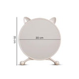 NNEAGS 2X 30cm White Smart Makeup Bedroom Table Mirror Cat Ear Style No LED Light