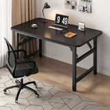 NNEAGS 120x60cm Walnut Foldable Computer Study Table Easy Assembly Desk No Chair