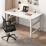 NNEAGS 2X 120x60x75cm White Foldable Computer Study Table Easy Assembly Desk No Chair