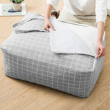 NNEAGS 2X Grey Plaid Large Storage Luggage Bag Double Zipper Foldable Travel Organiser Essentials