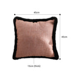 NNEAGS 50cm Mid-century Style Raised Embroidery Texture Edged Square Throw Pillow