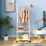 NNEAGS 2X 2-in-1 Organiser Clothes Shoe Rack Space-Saving Triangular Storage with Wheels White