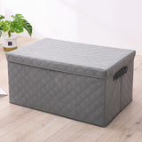 NNEAGS 2X Small Grey Non-Woven Diamond Quilt Grid Fabric Storage/Organizer Box