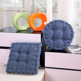 NNEAGS 2X Blue Round Cushion Soft Leaning Plush Backrest Throw Seat Pillow Home Office Decor