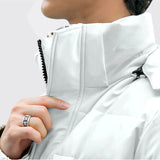 NNEAGS abbee White 2XL Winter Hooded Overcoat Long Jacket Stylish Lightweight Quilted Warm Puffer Coat