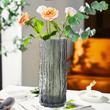 NNEAGS 30.5cm Handcrafted Grey Glass Vase, Classic Design for Home Decor