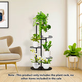 NNEAGS 5 Tier 6 Pots Black Metal Plant Rack Flowerpot Storage Display Stand Holder Home Garden Decor