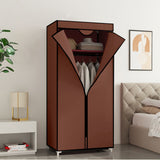 NNEAGS 2X 75x45xcm Brown Clothes Organizer Rack with Zippered Dust Cover