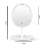 NNEAGS 2X 26cm White Oval Smart LED Makeup Bedroom Table Vanity Mirror  w/ 5x Magnification