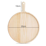 NNEAGS 8 inch Round Premium Wooden Pine Food Serving Tray Charcuterie Board Paddle Home Decor