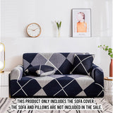 NNEAGS 1-Seater Checkered Sofa Cover Couch Protector High Stretch Lounge Slipcover Home Decor