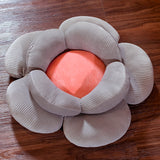 NNEAGS 2X Grey Double Flower Shape Cushion Soft Bedside Floor Plush Pillow Home Decor