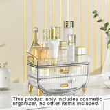 NNEAGS 3 Tier Transparent Multifunctional Countertop Cosmetic Storage Makeup Skincare Holder Jewelry Cabinet Bathroom Desk Drawer Vanity Organiser