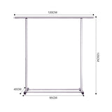 NNEAGS 125cm Stainless Steel Floor-Standing Clothes Rack - Durable and Space-Saving Laundry Organizer
