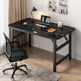 NNEAGS 120x60cm Black Foldable Computer Study Table Easy Assembly Desk No Chair