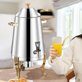 NNEAGS 2X Stainless Steel Dispenser Beverage Juicer Commercial Buffet Drink Container Jug with Side Handles