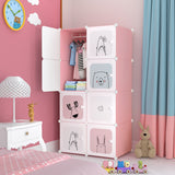 NNEAGS 8 Cubes Pink Portable Wardrobe Divide-Grid Modular Storage Organiser Foldable Closet