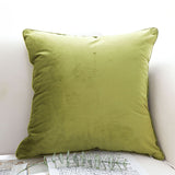 NNEAGS 45cm Subtle Fluorescent Green Foliage Velvet Square Throw Pillow