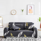 NNEAGS 2-Seater Feather Print Sofa Cover Couch Protector High Stretch Lounge Slipcover Home Decor
