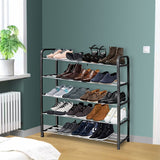 NNEAGS 2X 71x21cm 5 Layer Shoes and Slippers Organizer Rack Space Saving Shoe Storage Solution for Home Office