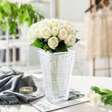 NNEAGS 22.5cm Handcrafted Clear Glass Vase, Classic Design for Home Decor
