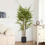 NNEAGS 150cm Lucky Bamboo Tree Bambusa Vulgaris Artificial Plant w/ 7 Branches Home Accent Decor