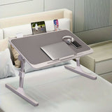 NNEAGS 2X 70X45cm Grey Small Laptop Bed Portable Foldable Study Table Adjustable