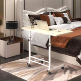 NNEAGS 2X 40x80cm White Maple Bedside Table Movable Bedroom Desk Student Computer Table