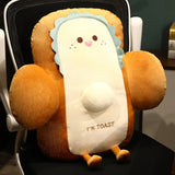 NNEAGS 2X 58cm Smiley Face Toast Bread Cushion Stuffed Car Seat Plush Cartoon Back Support Pillow Home Decor