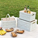 NNEAGS 2X 30L White Car & Camping Foldable Storage Box Crate Stackable Container with Handle