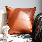NNEAGS 45cm Light Luxury Urban Simulated Leather Wide Edge Throw Pillow