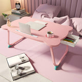 NNEAGS Pink Portable Bed Table Adjustable Folding Mini Desk With Mini Drawer and Cup-Holder Home Decor