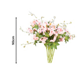 NNEAGS 8 Bunch Artificial Silk Hibiscus 3 Heads Flower Fake Bridal Bouquet Table Decor Pink
