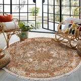 NNEAGS 120cm Mandala Pattern Circle Area Rugs for Living Room Lounge, Anti-slip Doormat, Home Decor