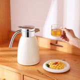 NNEAGS 2X 2.2L Stainless Steel Kettle Insulated Vacuum Flask Water Coffee Jug Thermal White