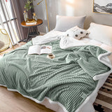 NNEAGS Light Green Throw Blanket Warm Cozy Double Sided Thick Flannel Coverlet Fleece Bed Sofa Comforter