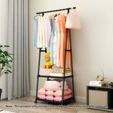 NNEAGS 2X 2-in-1 Organiser Clothes Shoe Rack Space-Saving Triangular Storage with Wheels Black