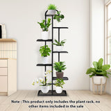 NNEAGS 2X 7 Tier 8 Pots Black Metal Plant Stand Flowerpot Display Shelf Rack Indoor Home Office Decor